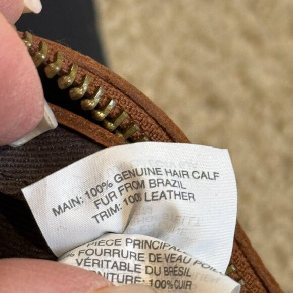 Madewell Leather Calf Hair Spotted Pouch Wallet Bittersweet #K4595 Boho Preppy - Picture 6 of 14